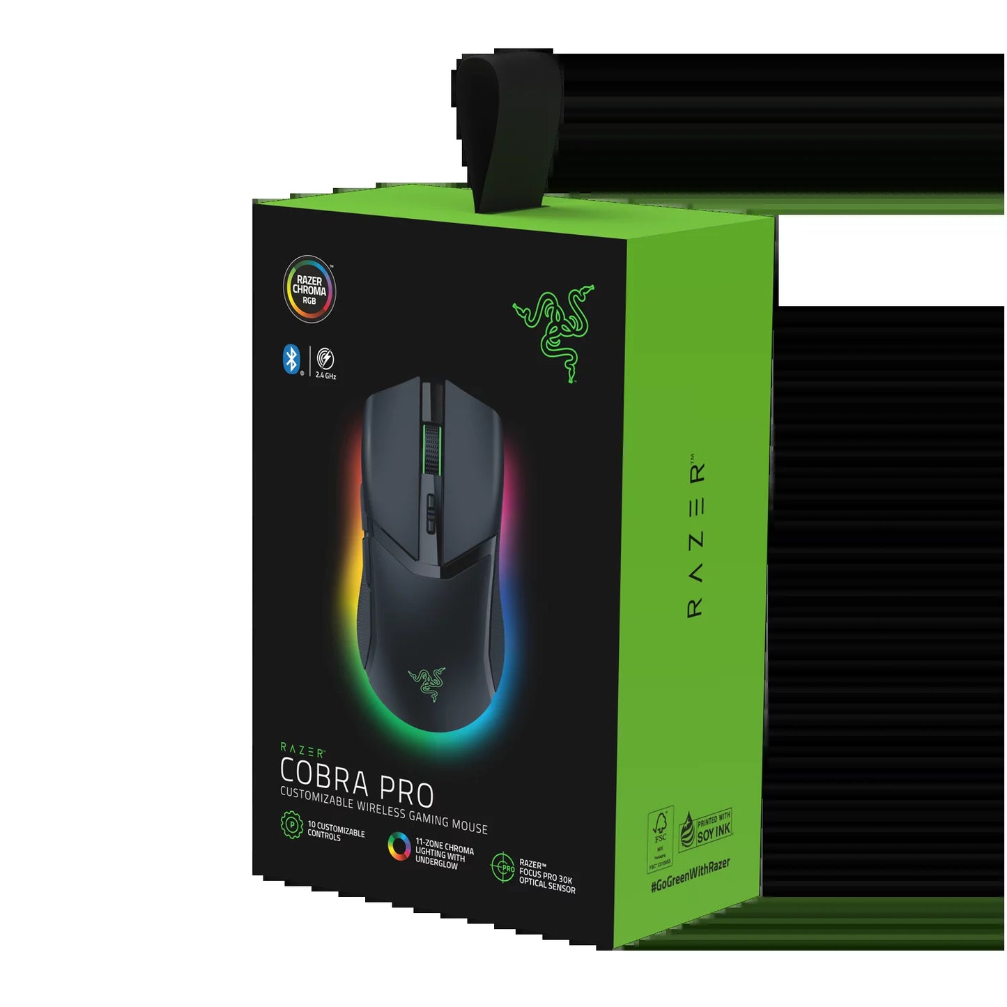 Cobra Pro Lightweight Wireless PC Gaming Mouse with Chroma RGB, Customizable Controls, 77G, Black