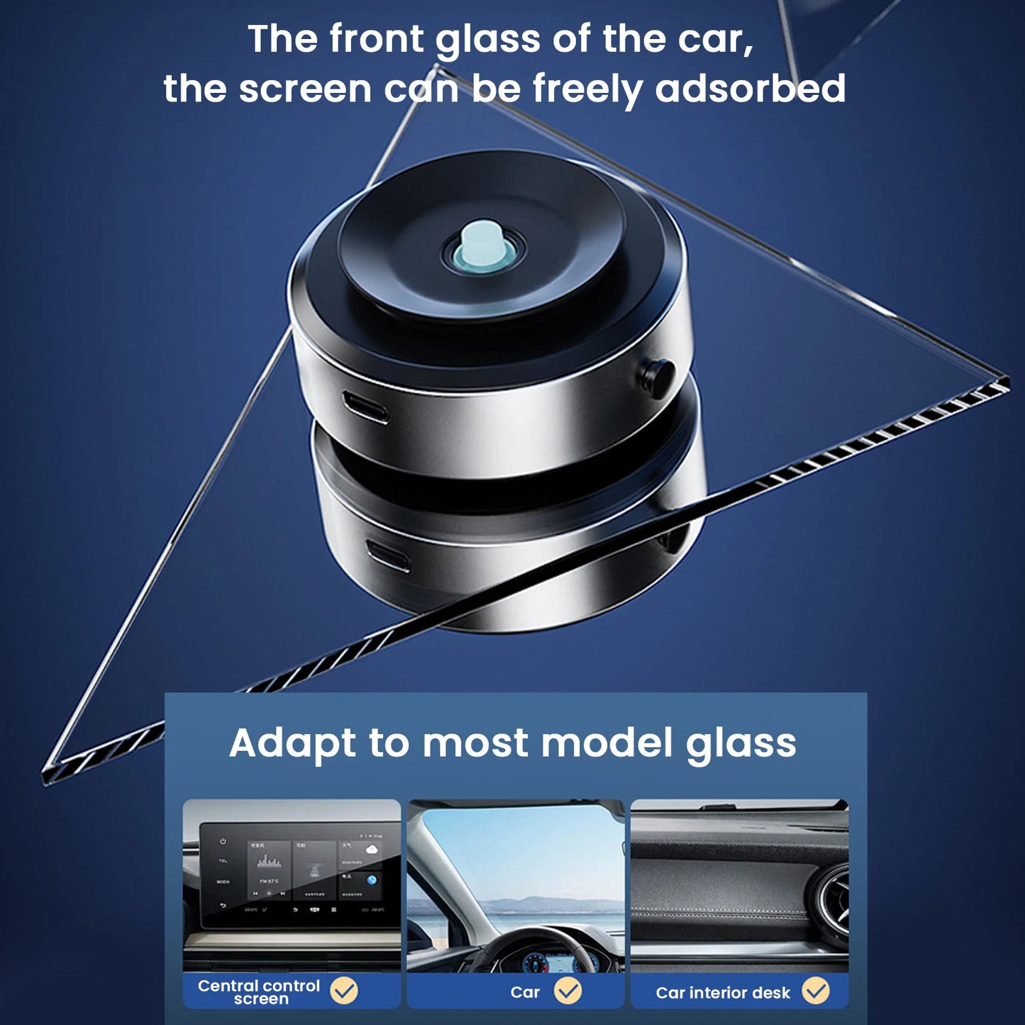 Vacuum Adsorption Suction Cup Car Phone Holder Stand Magnetic 360 Rotation Adjustable Mobile Phone Holder Bracket