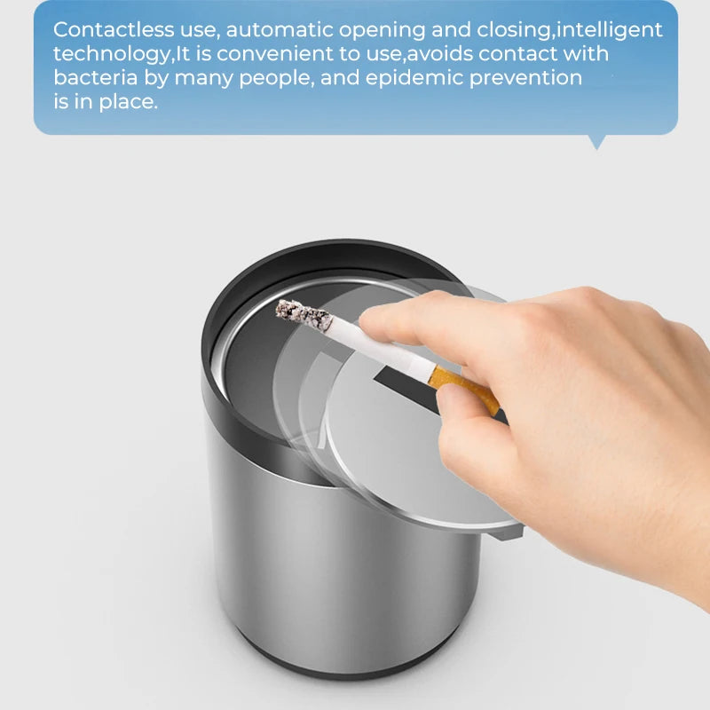 Automatic Opening and Closing Ashtray Auto Accessories Intelligent Creativity Infrared Induction Car Desktop Lock Smoke Imitatio