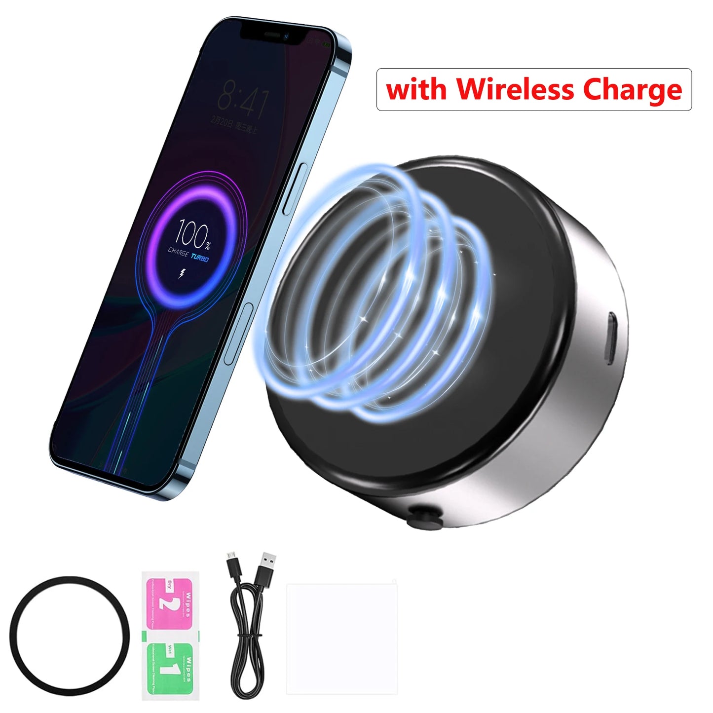 Vacuum Adsorption Suction Cup Car Phone Holder Stand Magnetic 360 Rotation Adjustable Mobile Phone Holder Bracket