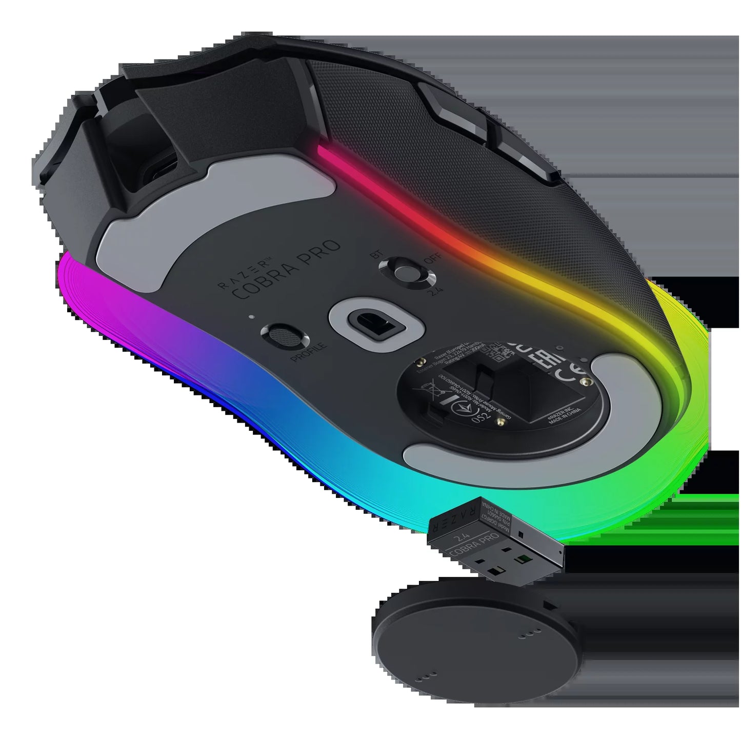 Cobra Pro Lightweight Wireless PC Gaming Mouse with Chroma RGB, Customizable Controls, 77G, Black